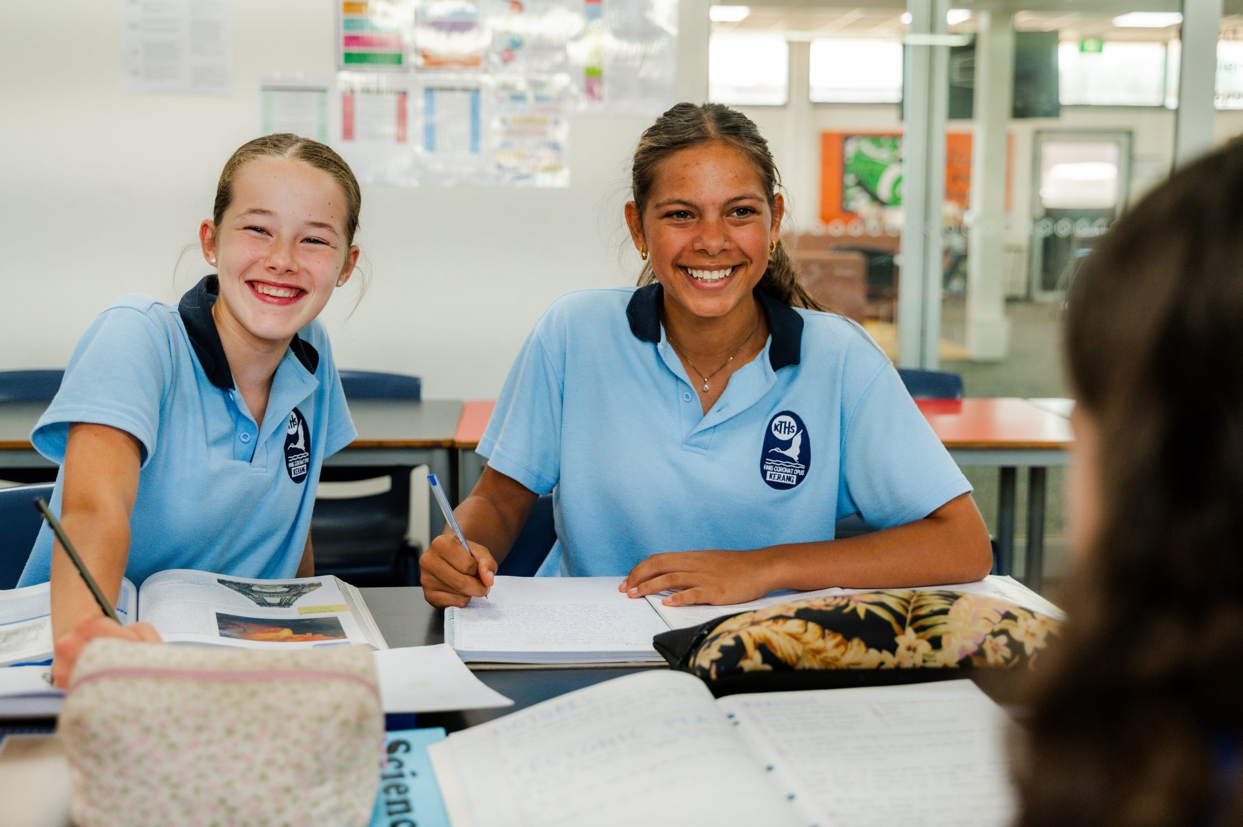 Two Kerang Technical High Students in classroom.